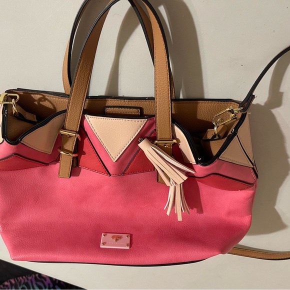 Kate Landry Bags Nwot Kate Landry Handbag Color Block Pink And Tan